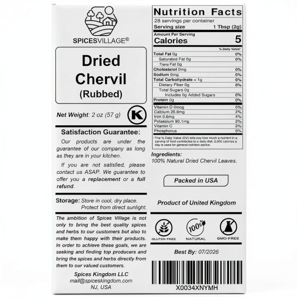 Spices Village Dried Chervil Premium Quality Parsley Family-2