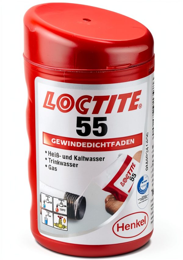 Loctite 55 Pipe Sealing Thread Cord - Water and Gas Leak Fix, 150 m-0