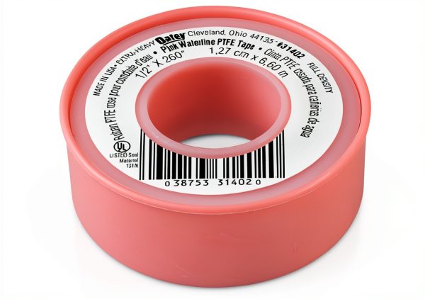 Oatey 31402D Water-Line Thread Seal Tape, 260 in L X 1/2 in W, 0.003 in T, PTFE Backing, Pink, -450 to 500 Deg F, 1/2-Inch x 260-Inch-0