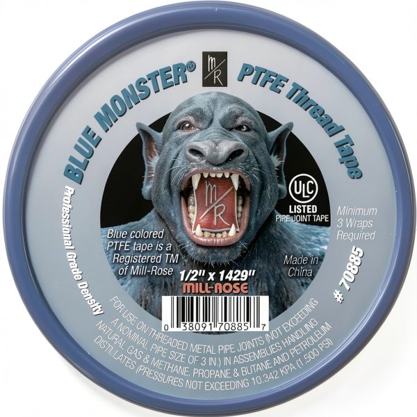 Mill-Rose 70885 Blue Monster PTFE Pipe Thread Sealant Tape, 1/2-Inch x 1429-Inches, Blue-2