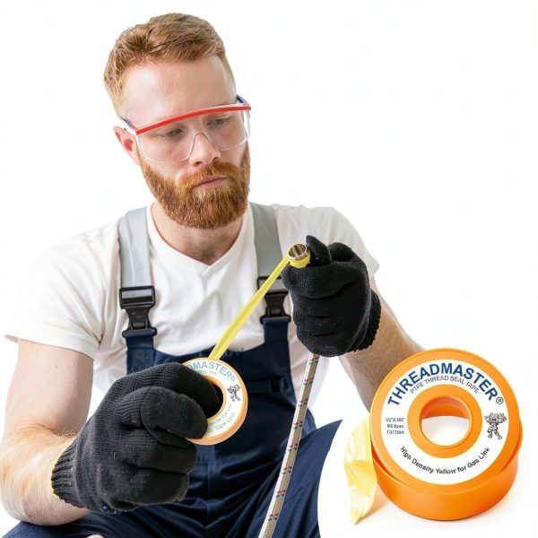 Yellow Gas Pipe Thread Sealant Tape Tapewell 260in 1/2in Width-2