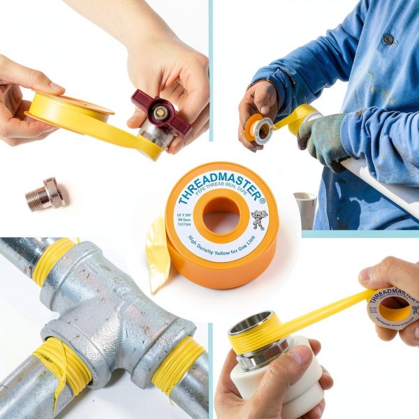Yellow Gas Pipe Thread Sealant Tape Tapewell 260in 1/2in Width-4